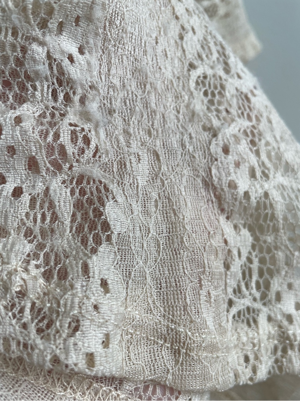 Cream Lace Crochet Boho Top Fairy Indie Romantic Sheer Boutique - Picture 13 of 13